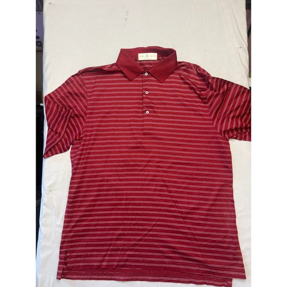 Fairway & Greene Other - Fairway & Greene Mens Mercerized Cotton Striped Golf Polo Shirt Burgundy Red M